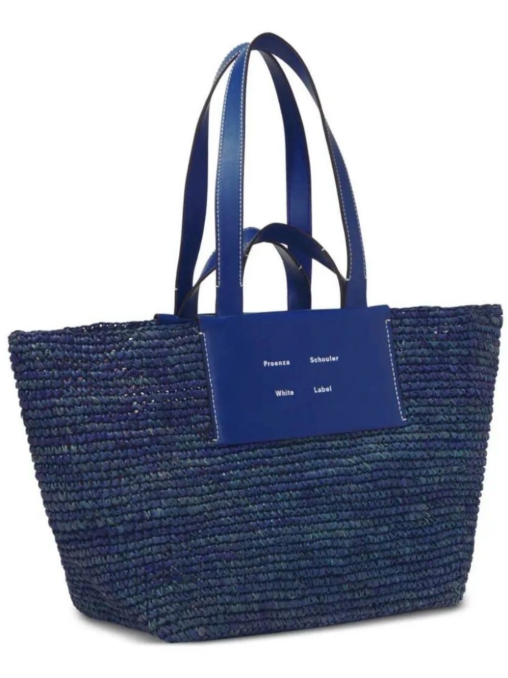 Proenza Schouler Blue Woven Tote with Leather Trim